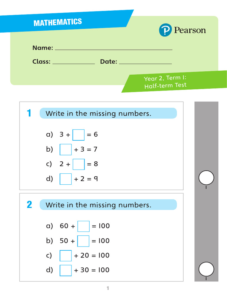 Ip PT Ip Maths Y2 t1ht | PDF