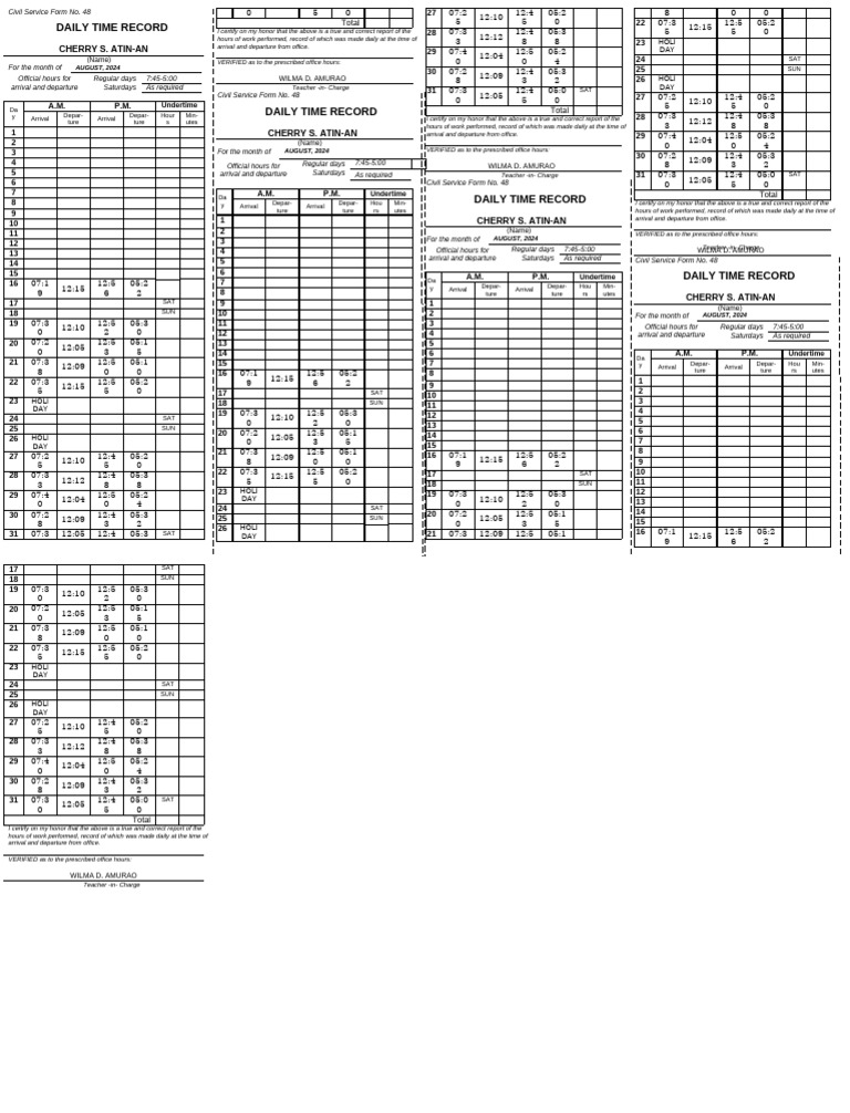 Digital daily time record dtr a 2024 pdf