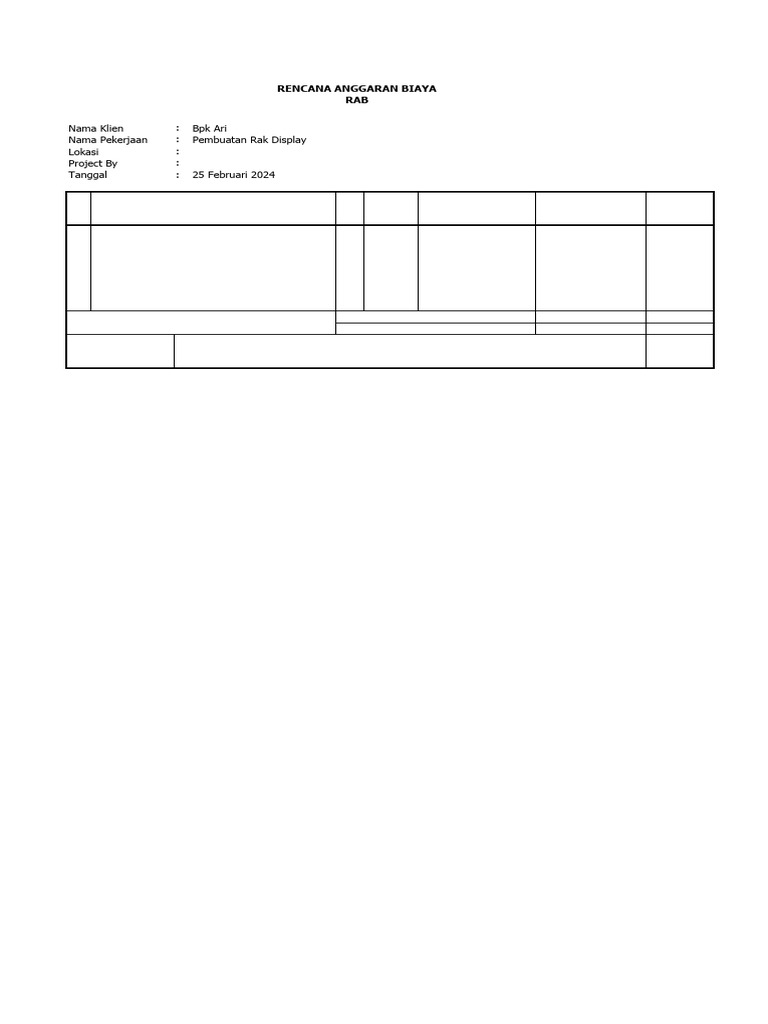 Rab Bpk Ari Rak Display | PDF