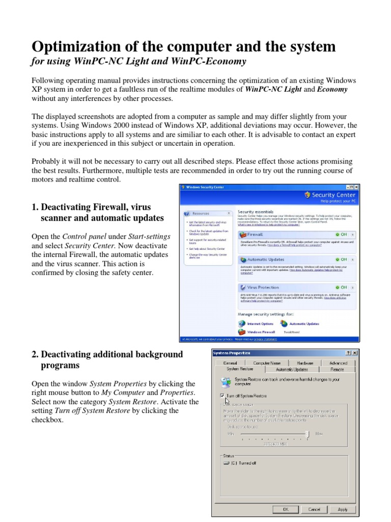Optimization of The Computer and The System | PDF | Bios | Microsoft ...