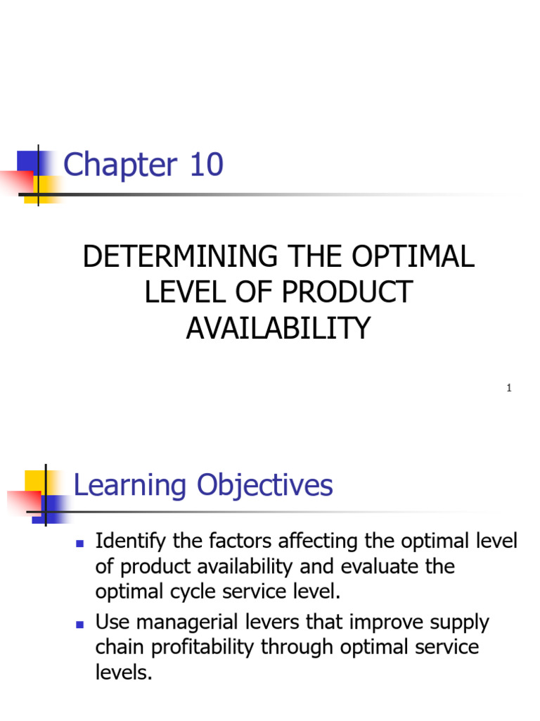 ch10-Determining the optimal level of product availability | PDF