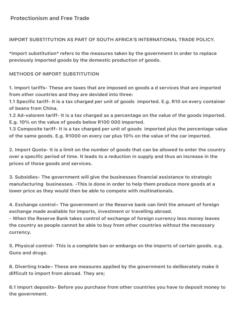 Protectionism and Free Trade | PDF