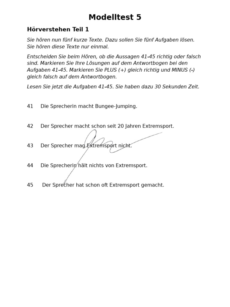 Testdaf Digital Modelltest H Ren