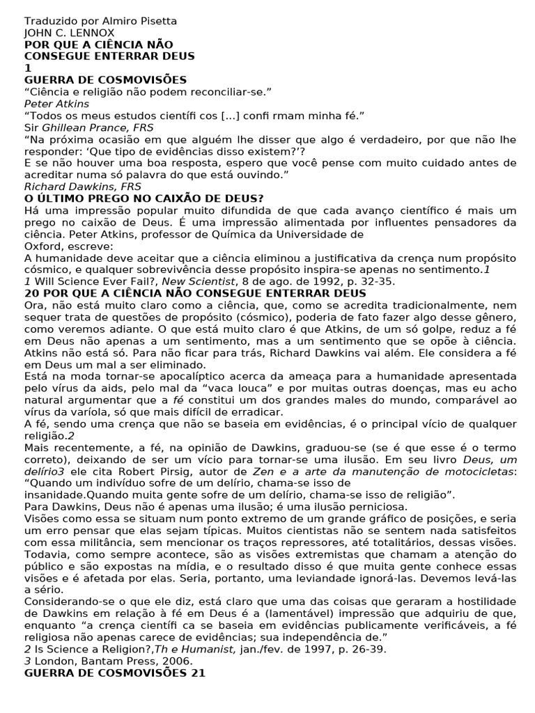 A Ciência Não Consegue Enterrar Deus | PDF