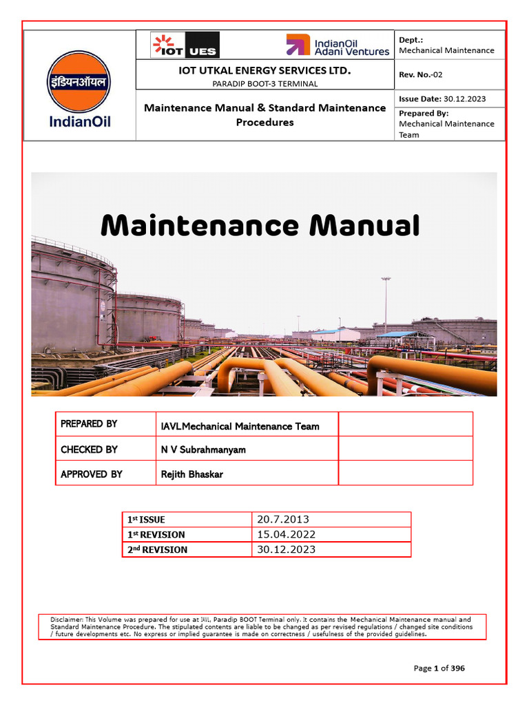 MAINTENANCE MANUAL MEANING intelligence overview
