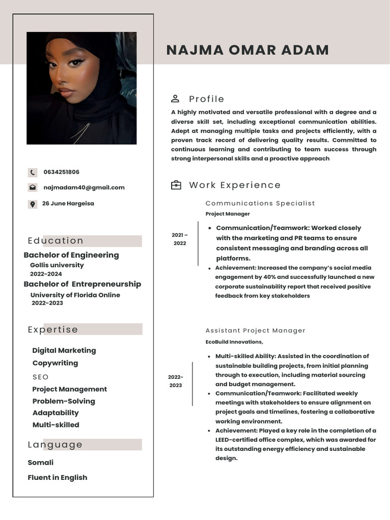 Simple Professional CV Resume | PDF