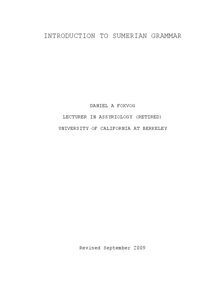 Sumerian Grammar Overview and Guide | PDF | Phoneme | English Language