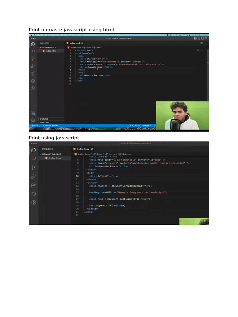 Print Namaste Javascript Using HTML | PDF