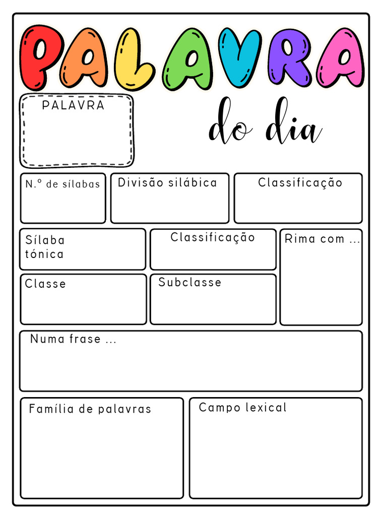 Separação Silábica da Palavra "Dia" | PDF
