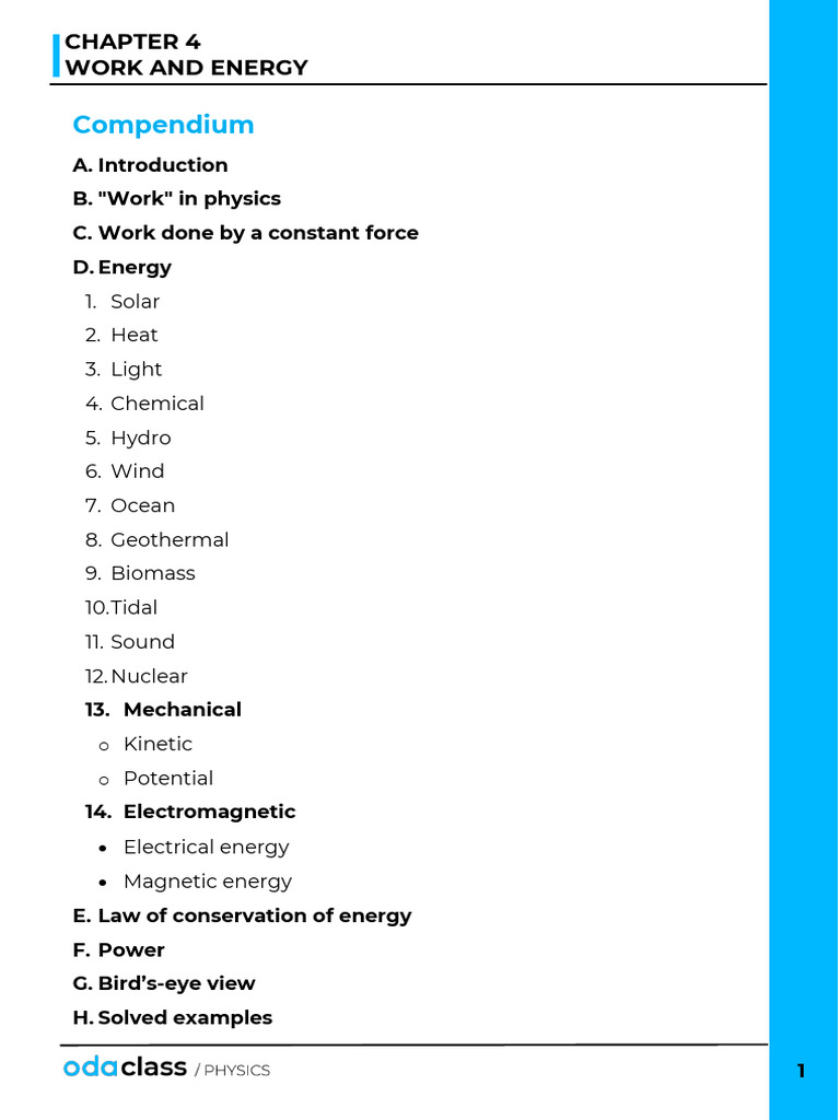 Compendium: Work and Energy | PDF