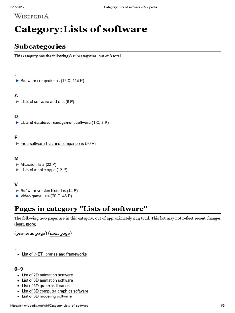 Category - Lists of Software - Wikipedia | PDF
