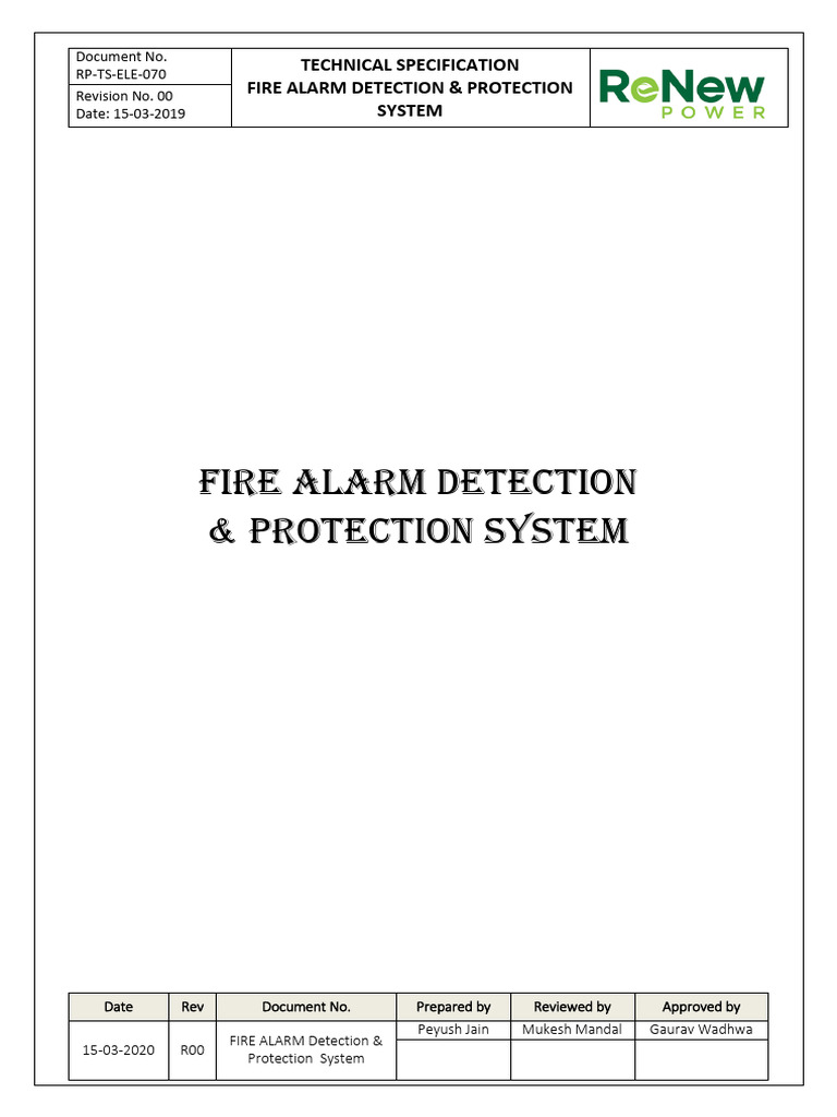 TS - Fire Alarm Detection & Protection System | PDF