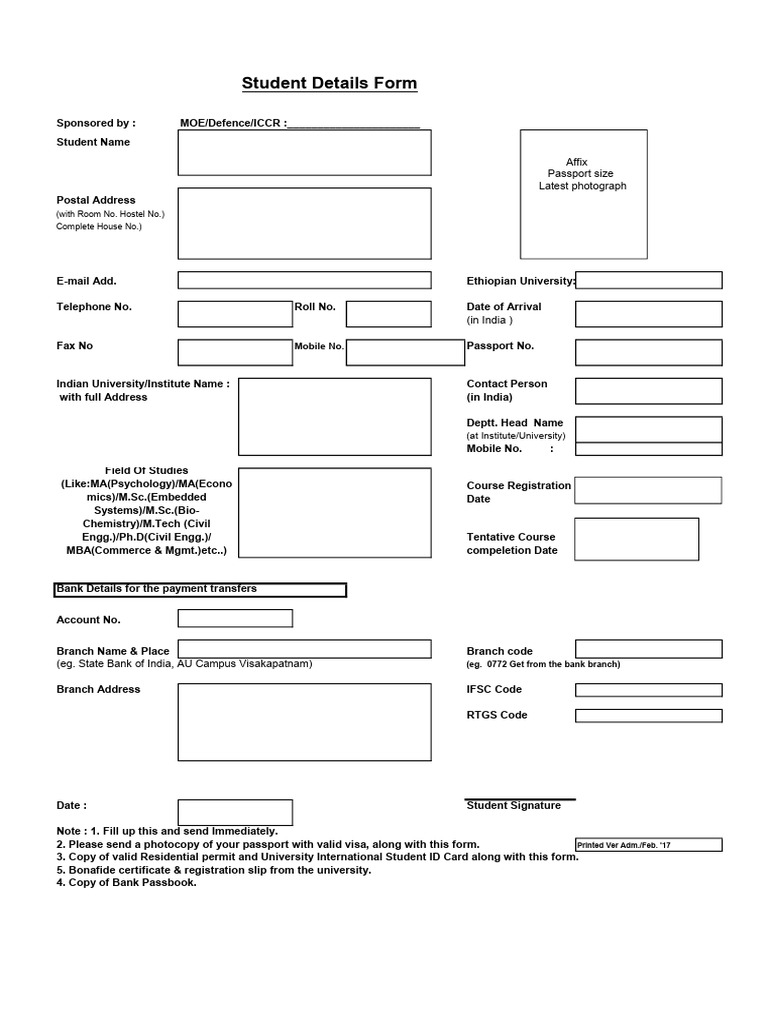 FORM1 - Student List With Detail Form | PDF