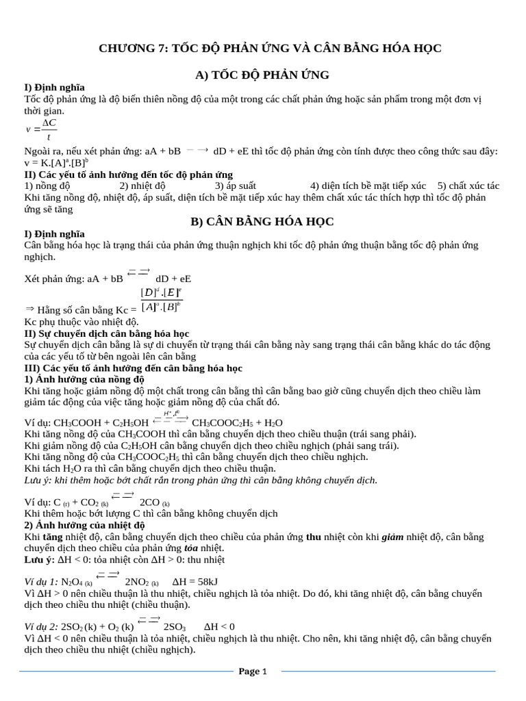 1 li thuyet toc do phan ung va can bang hoa hoc hoan chinh pdf