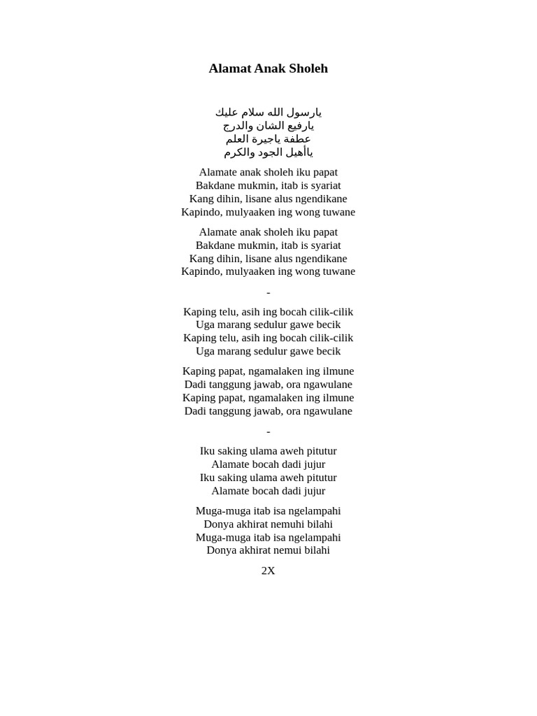 Alamat Anak Sholeh | PDF