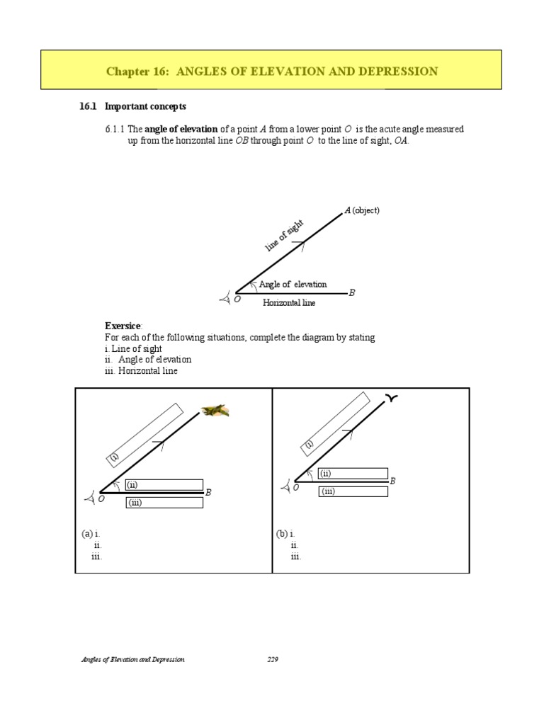 Understanding Elevation and Depression Angles | PDF | Space ...