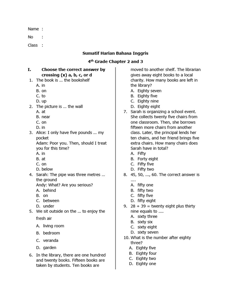 SH Kelas 4 Chapter 2 and 3 | PDF