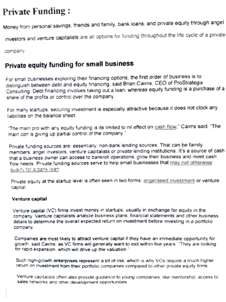 Private Funding | PDF