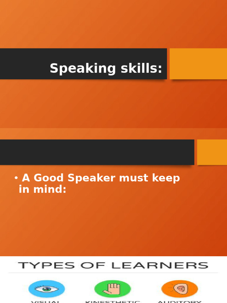 Speaking skills pdf
