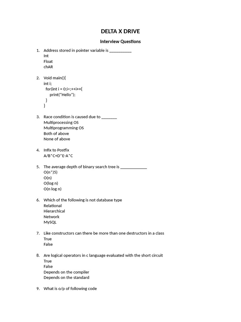 Delta X Drive Questions | PDF