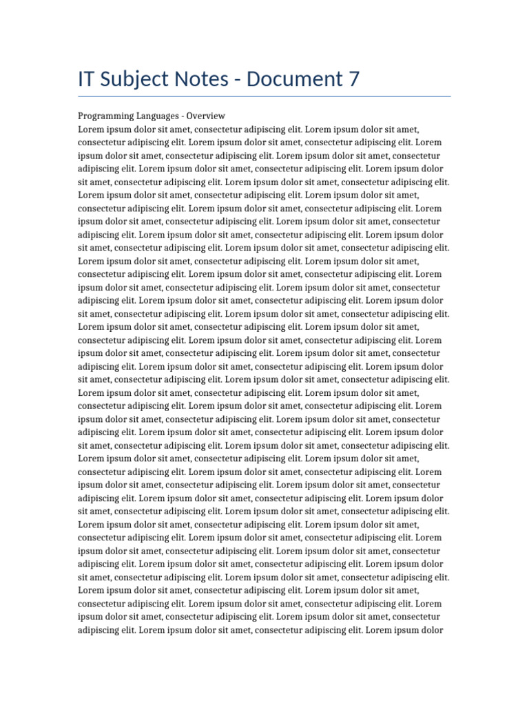 IT Subject Notes 7 | PDF