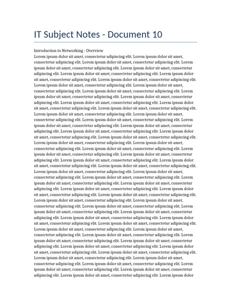 IT Subject Notes 10 | PDF