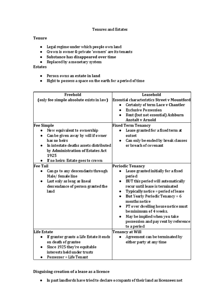 Property Revision Notes | PDF | Nature | Concurrent Estate