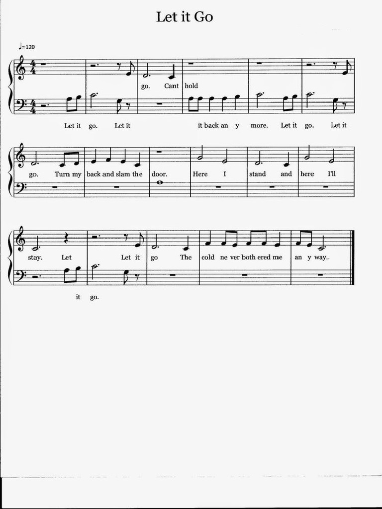 Let it go Piano Easy PDF