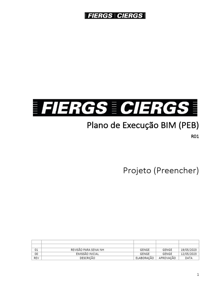02-Fiergs - Genge-Plano de Execução Bim - Projeto - R01 | PDF