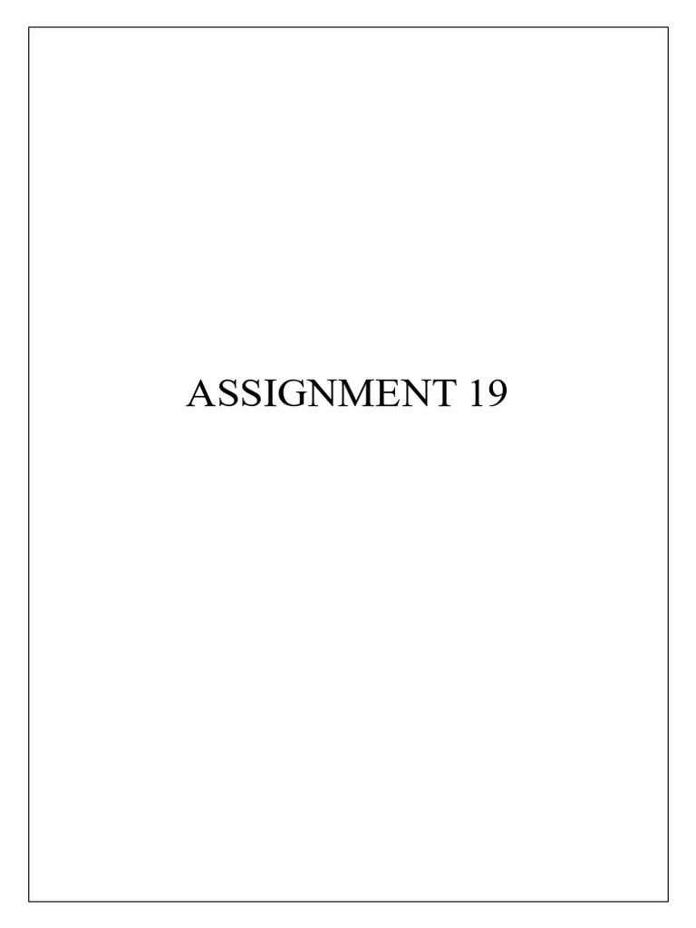 Assignment 19 | PDF