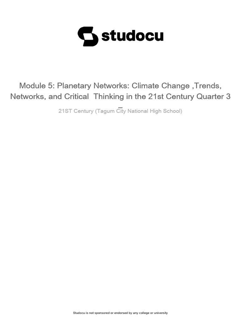 Module 5 Planetary Networks Climate Change | PDF | Climate Change ...