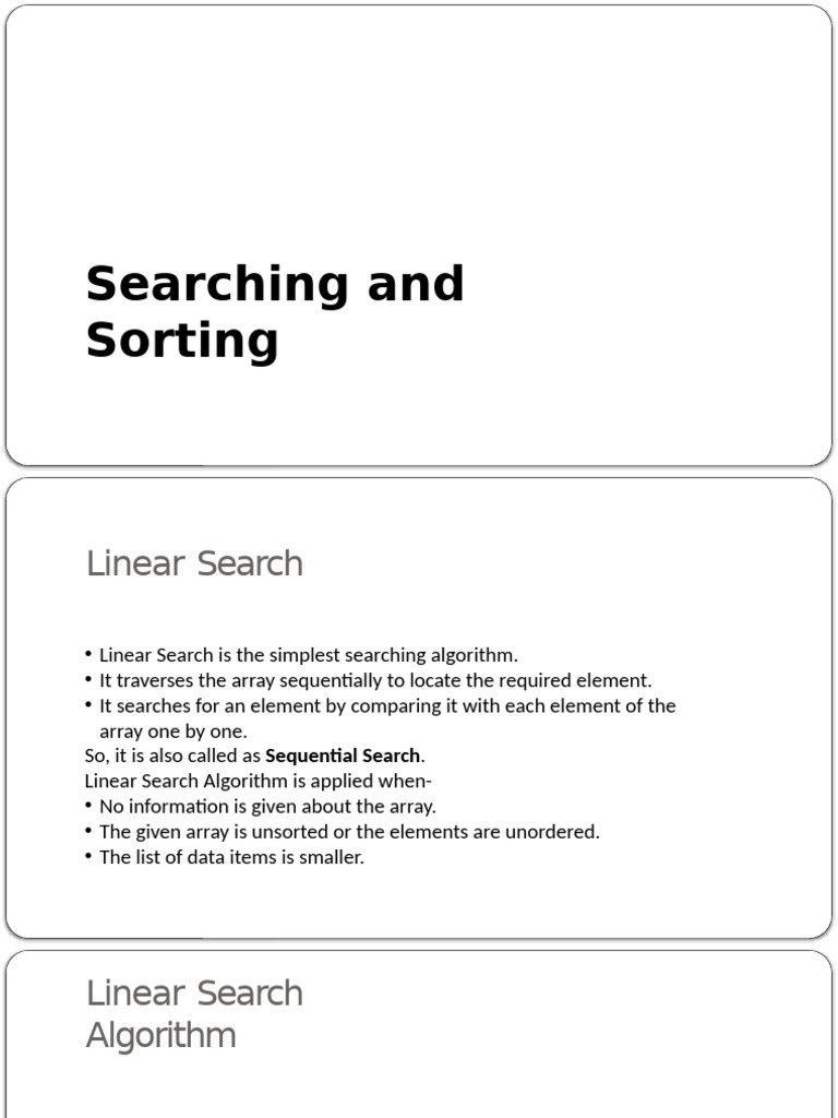 UNIT 3 Linear-Search-And-Binary-Search | PDF
