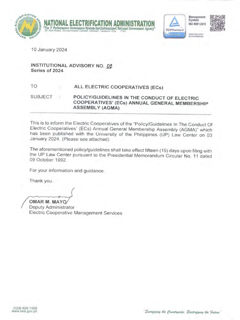 Institutional Advisory No. 02 S 2024 | PDF