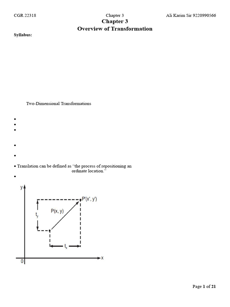 CGR Chapter 3 Overview of Transformation | PDF