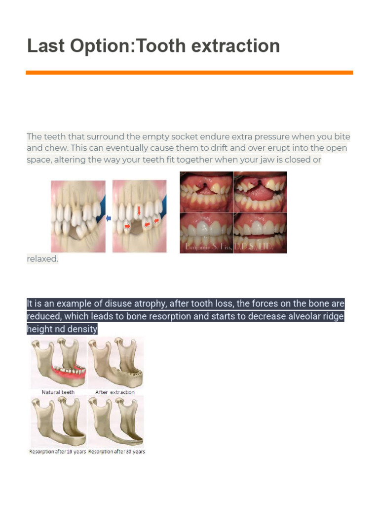 Consequences of Tooth Extraction | PDF