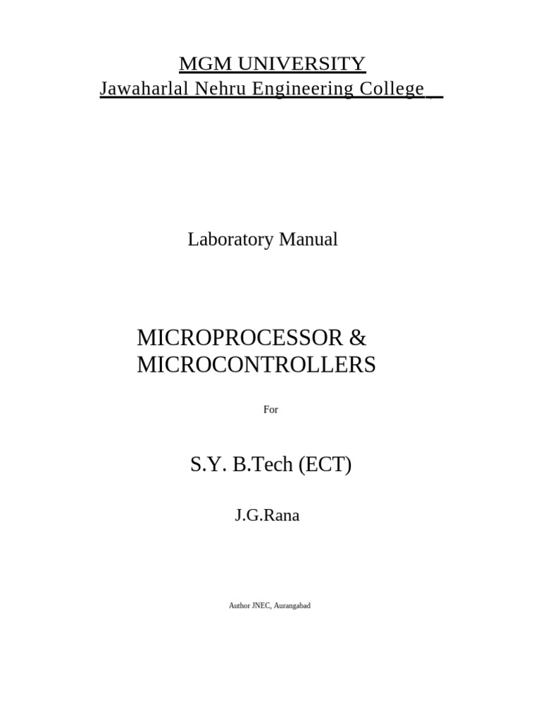 SY B.tech MPMC Lab Manual-FINAL | PDF