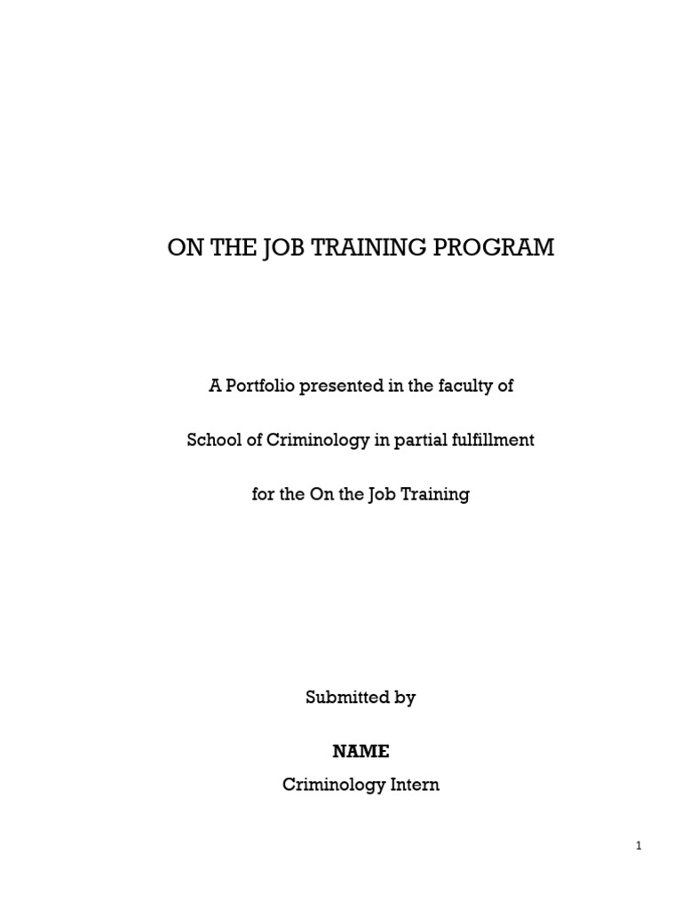 Ojt Format | PDF