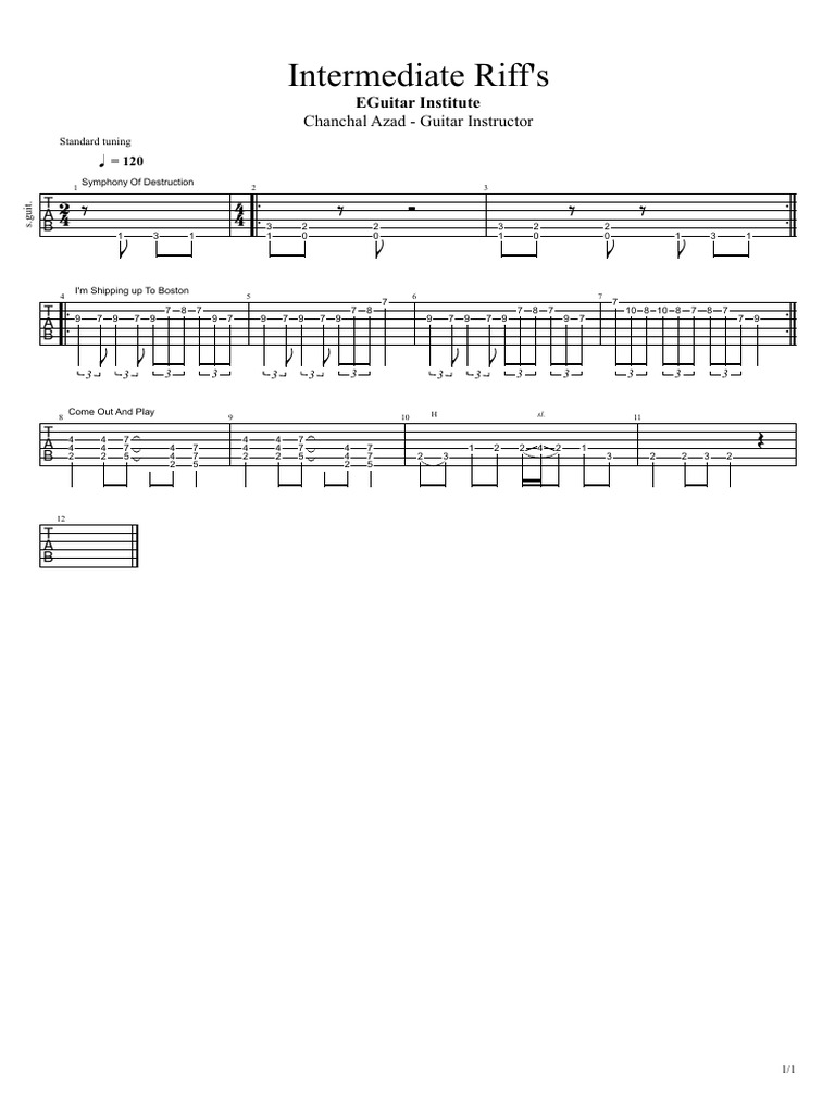 Intermediate Riff's | PDF