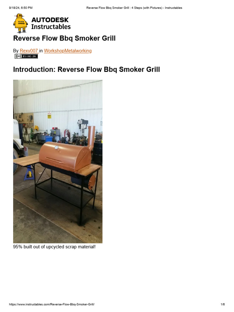 Reverse Flow Bbq Smoker Grill 4 Steps With Pictures Instructables