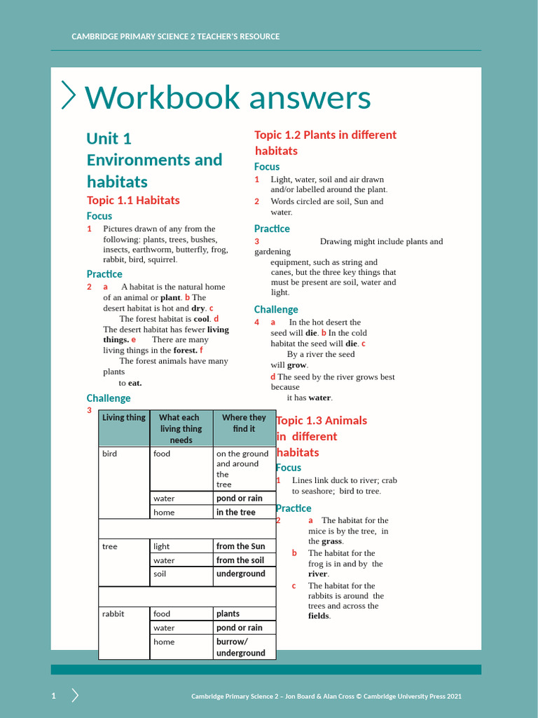 P Science 2 Workbook Answer | PDF