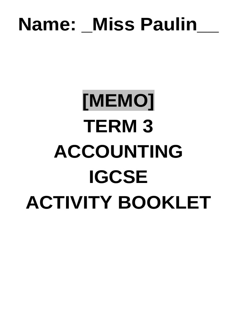 Student activity booklet memo igcse accounting pdf