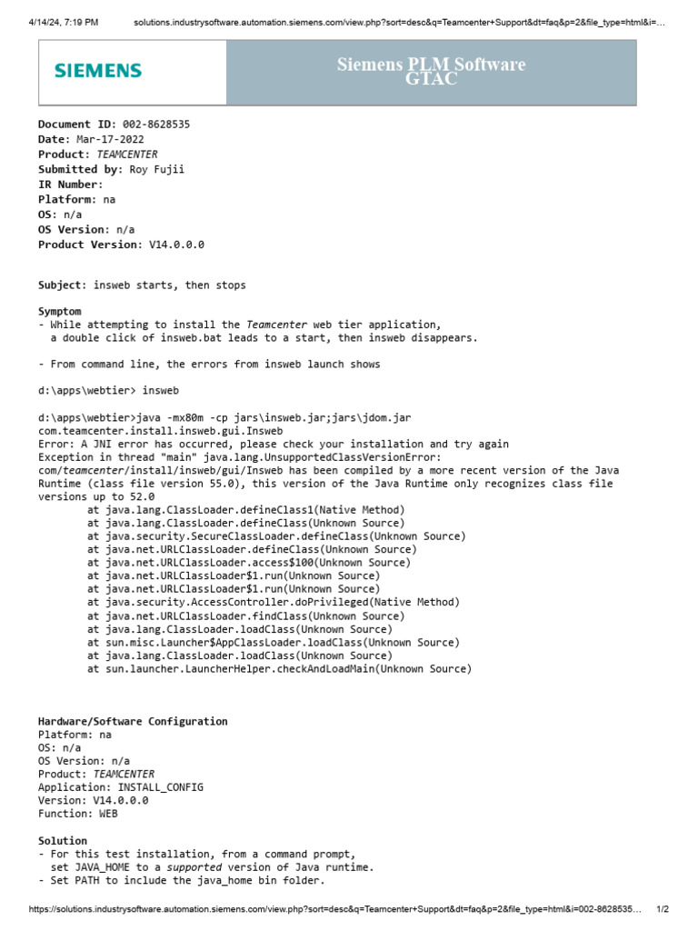 Teamcenter Installation Error Fix | PDF | Java (Programming Language ...