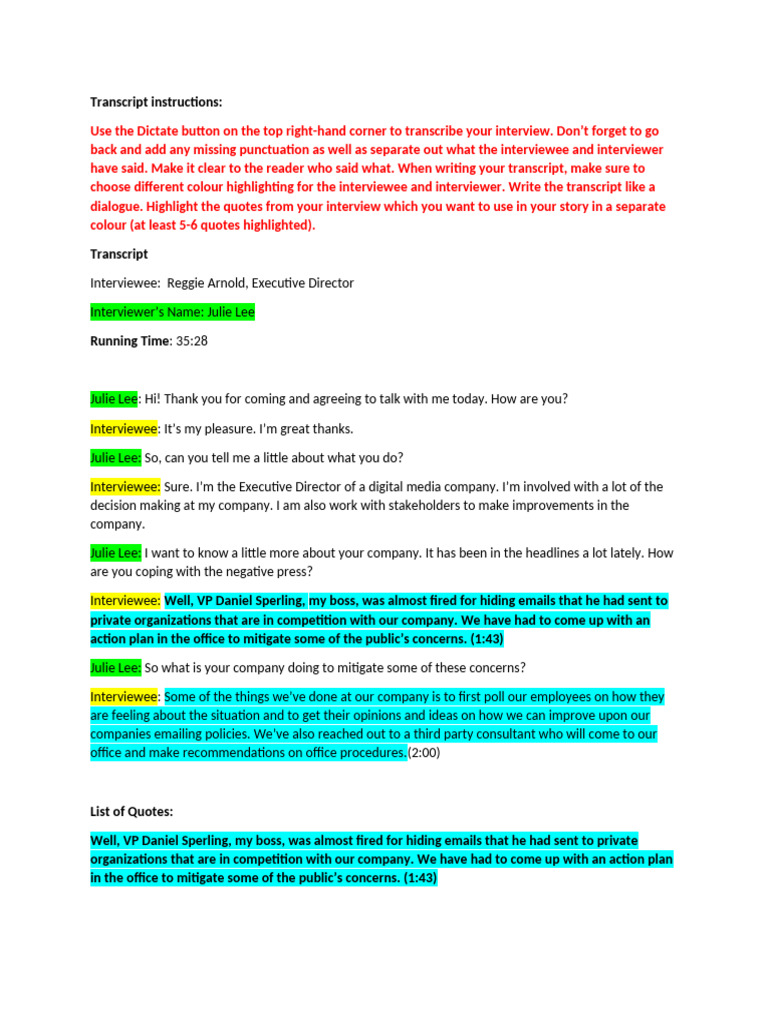 Transcript Format 1 | PDF