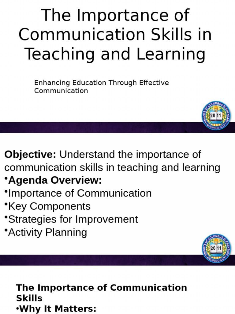 Session 4 Developing Communication Skills That Make Teachers More ...