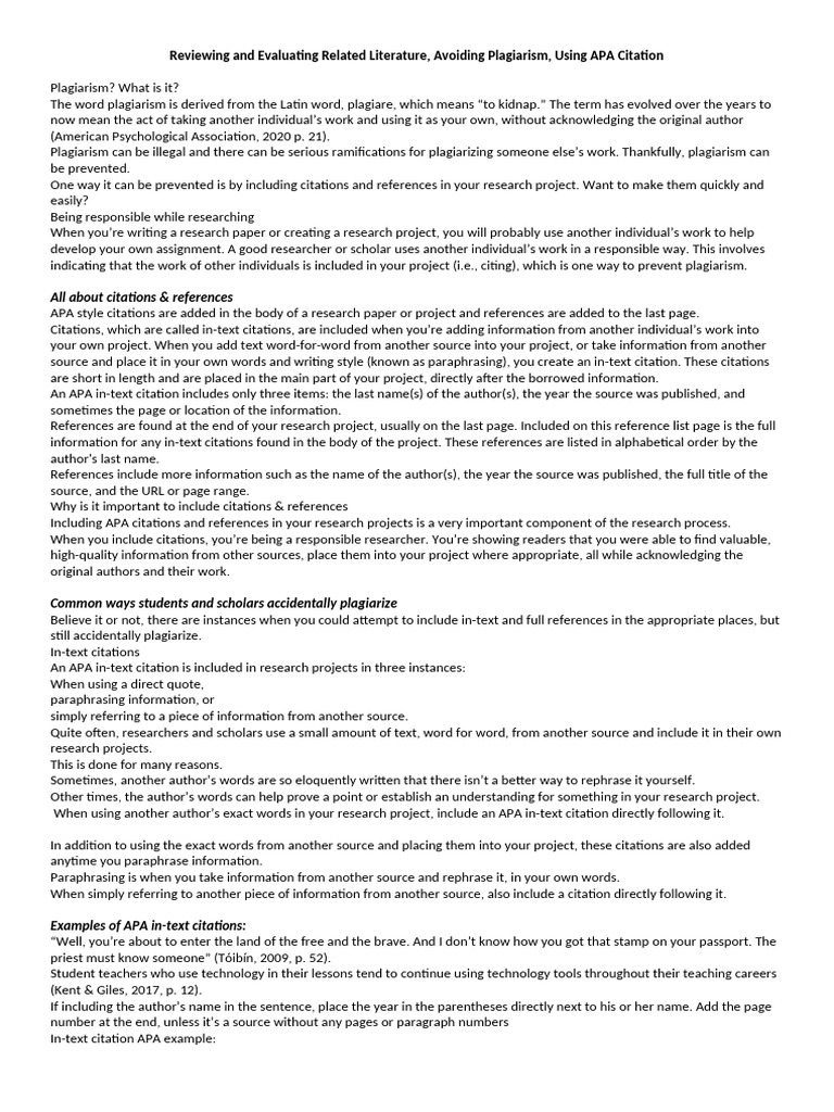 Reviewing and Evaluating Related Literature | PDF