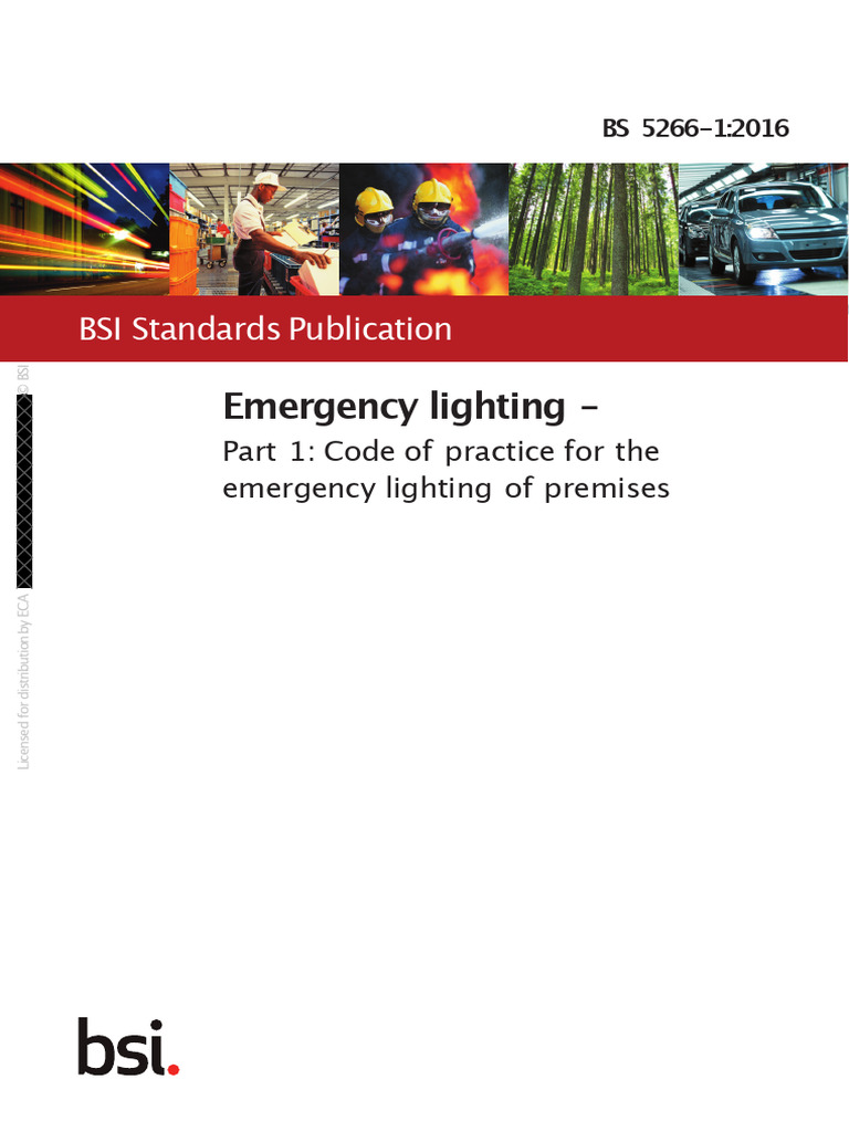 Bs 5266 12016 Emergency Lighting Part 1 Code Of Practice For The