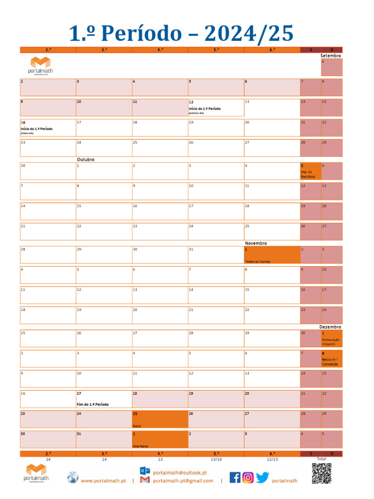 Calendario Escolar 2024 25 Mapa 1P V v3 | PDF