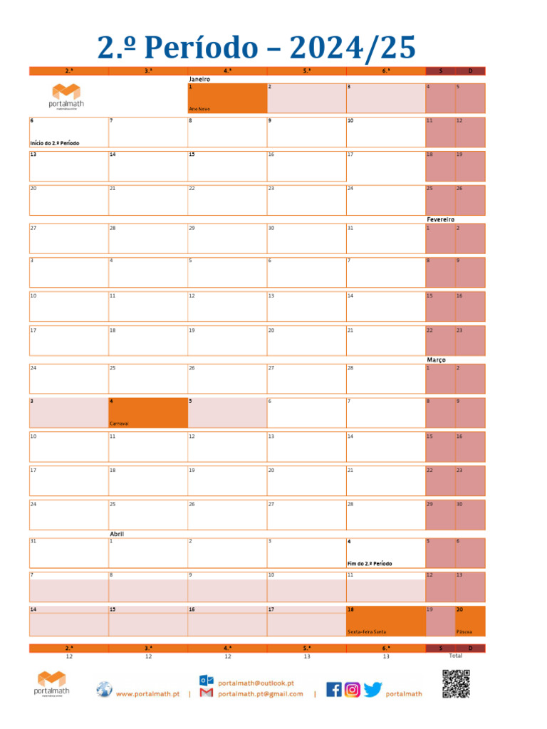 Calendario Escolar 2024 25 Mapa 2P V v1 | PDF