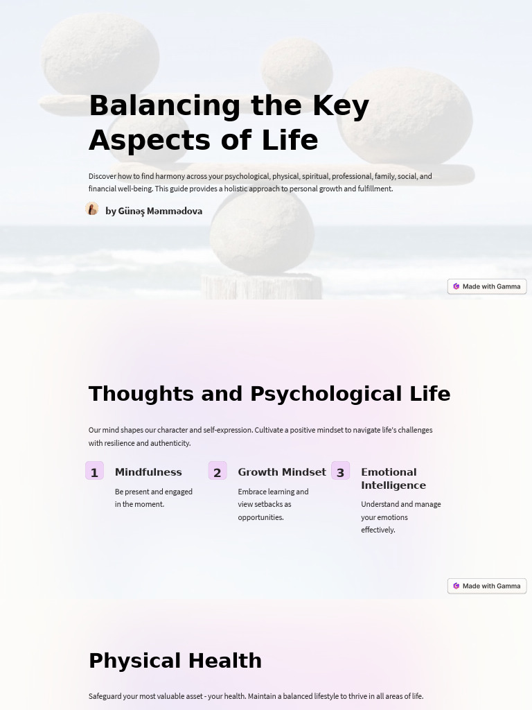 Balancing The Key Aspects of Life | PDF