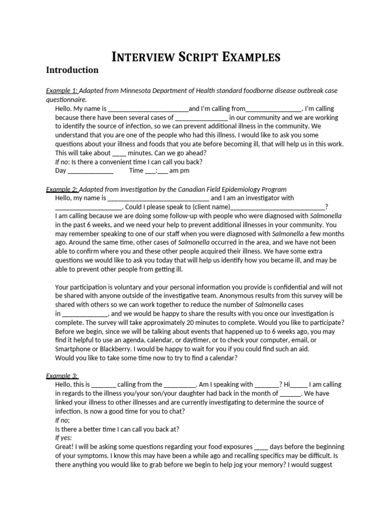 Interview Script Examples | PDF